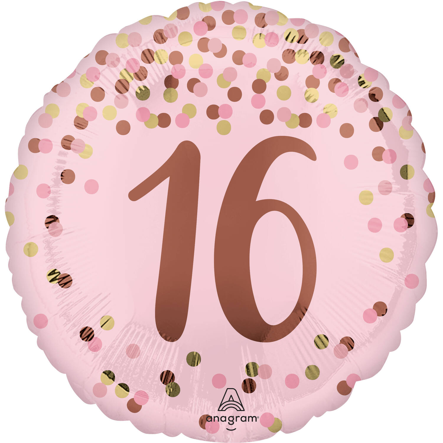 Foil Balloon – "16" – Pretty Pink – Pink – 45 cm